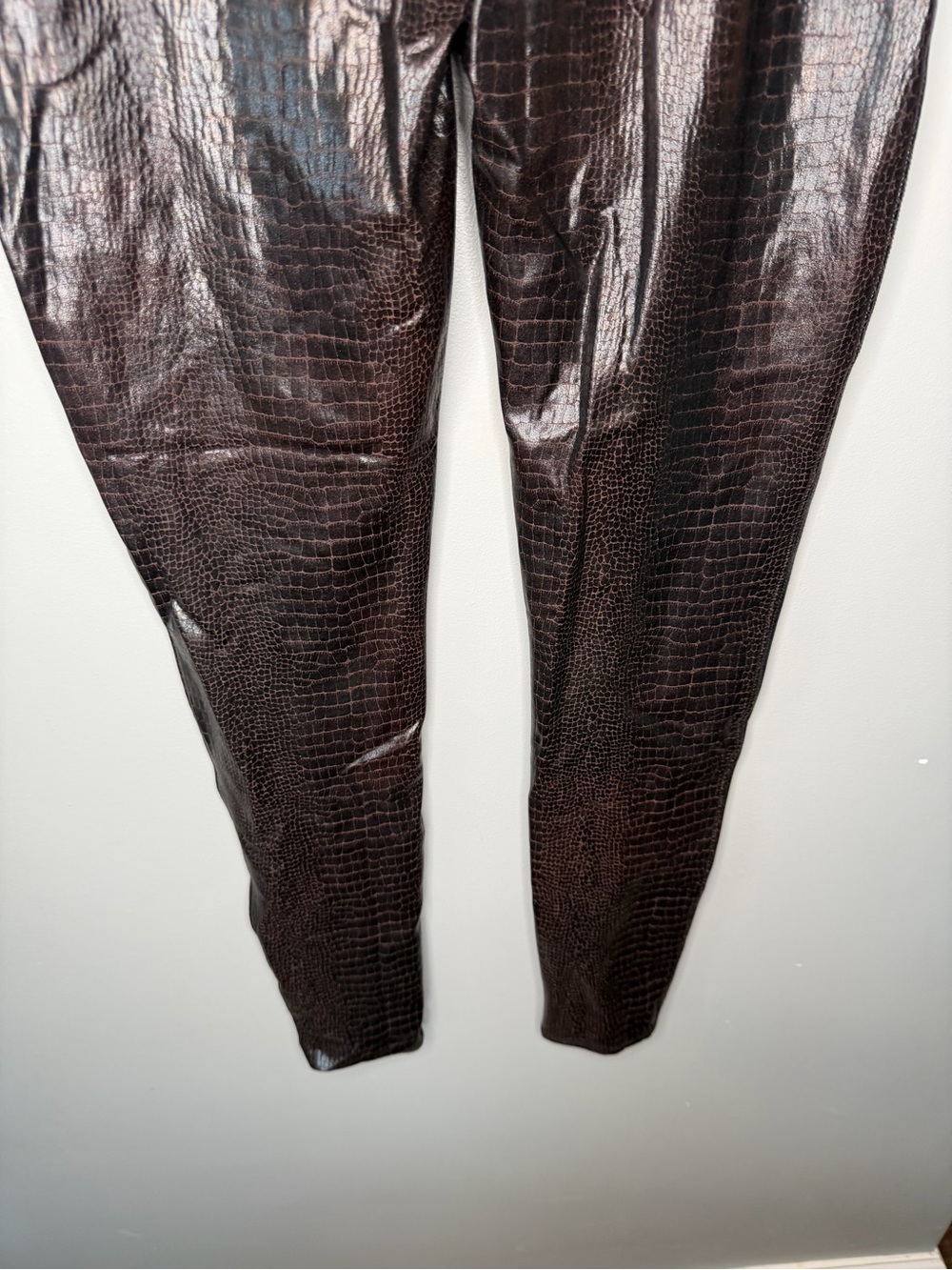SPANX® Faux Leather Croc Shine Leggings - Picture 9 of 12